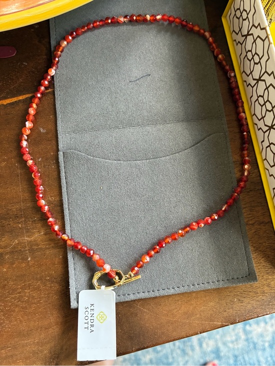 Kendra Scott Jewelry - Nwt Kendra Scott orange beaded Sylvia necklace in gold
